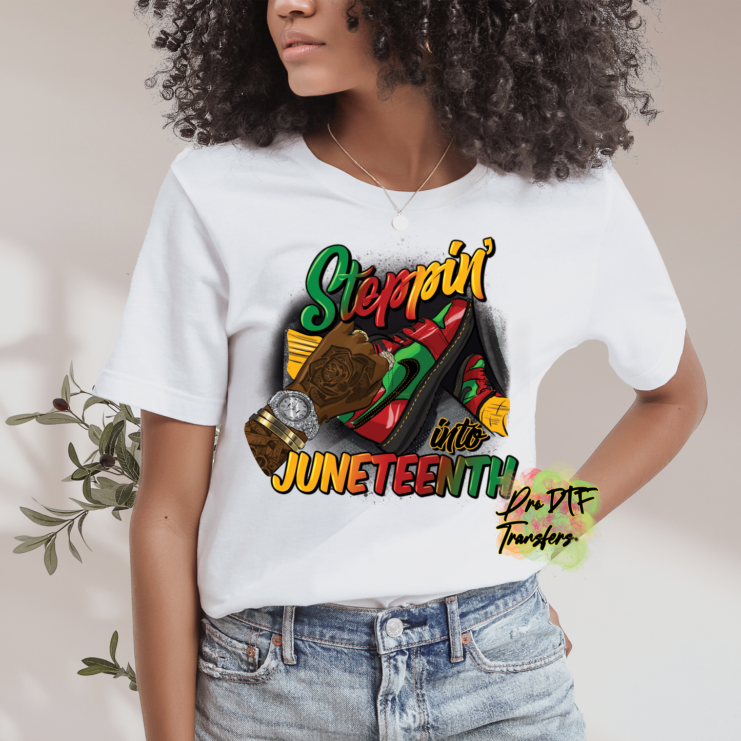 BH166 Steppin into Juneteenth Full Color DTF Transfer - Pro DTF Transfers