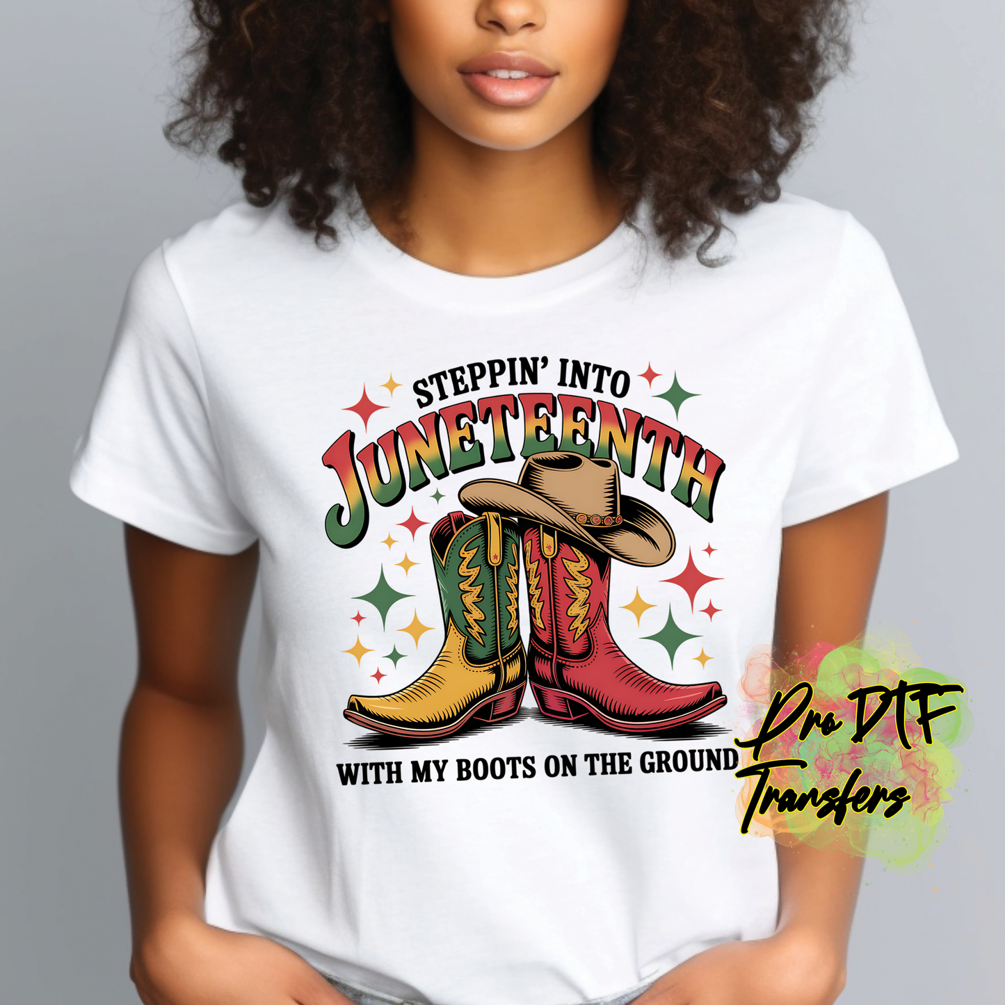 BH380 Steppin into Juneteenth Boots Full Color DTF Transfer