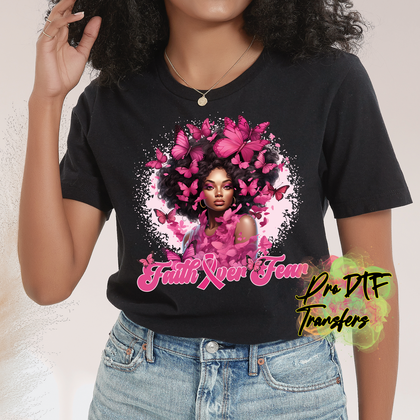 CA82 Faith Over Fear Full Color DTF Transfer