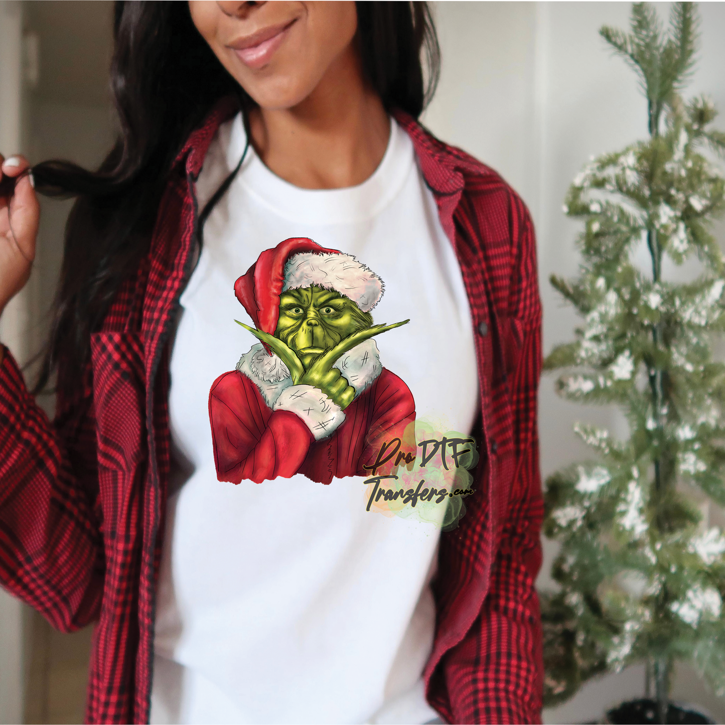 CM123 Grinch Santa Claus Full Color DTF Transfer - Pro DTF Transfers