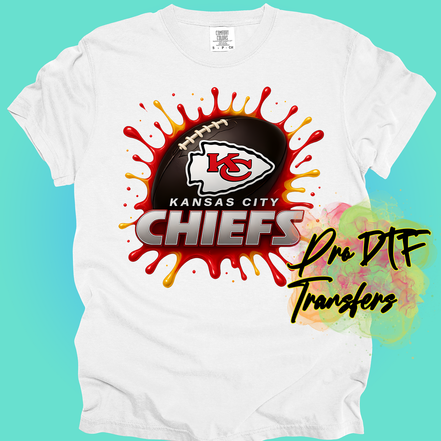 FBSP FootBall Splatter Design Full Color DTF Transfer