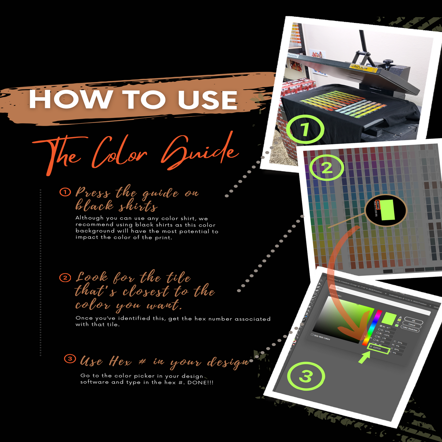 Color Swatch 276 Color HEX Numbers DTF Transfer