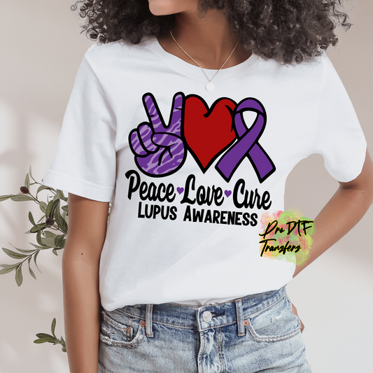 Lupus Peace Love Cure Premade DTF Design