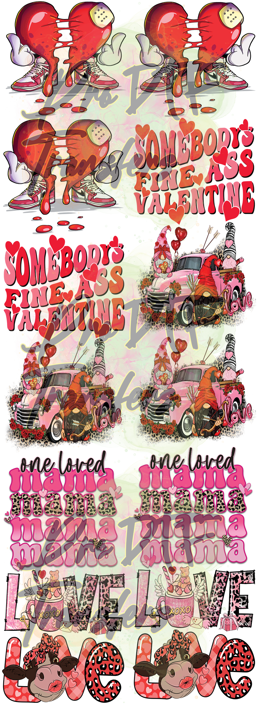 PM-VD3 Valentine's Day Pre Made Gang Sheet