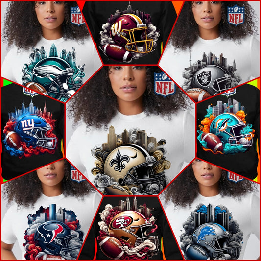 FH Football Helmet Teams Premade DTF Design