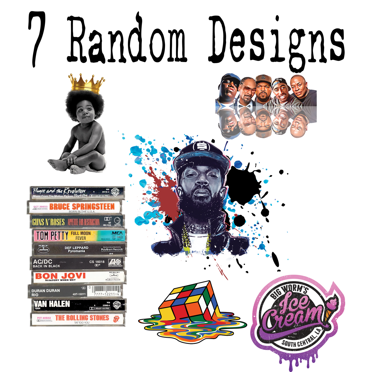 80's 90's Rock Hip Hop Mystery Bundle - Pro DTF Transfers