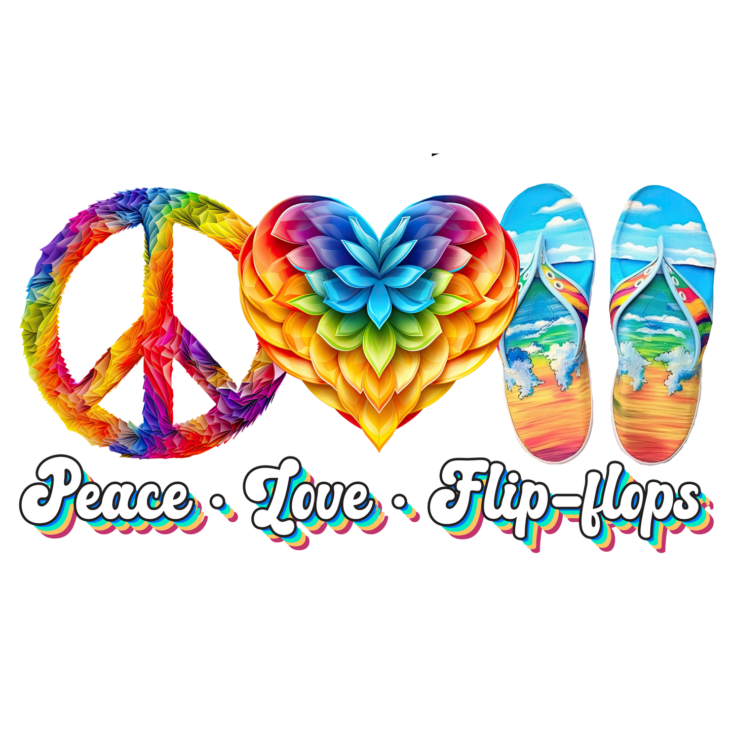 SV23 Peace Love Full Color DTF Transfer - Pro DTF Transfers