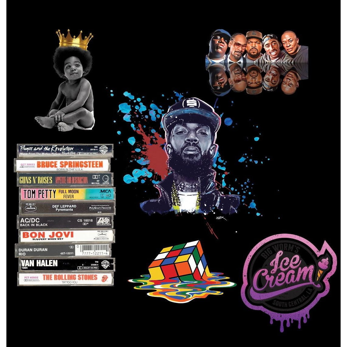 80's 90's Rock Hip Hop Mystery Bundle MEGA SIZED Grab Bag - Pro DTF Transfers