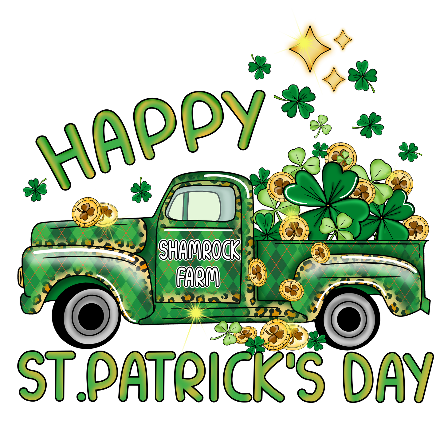 SP11 St Patrick Truck Full Color DTF Transfer - Pro DTF Transfers
