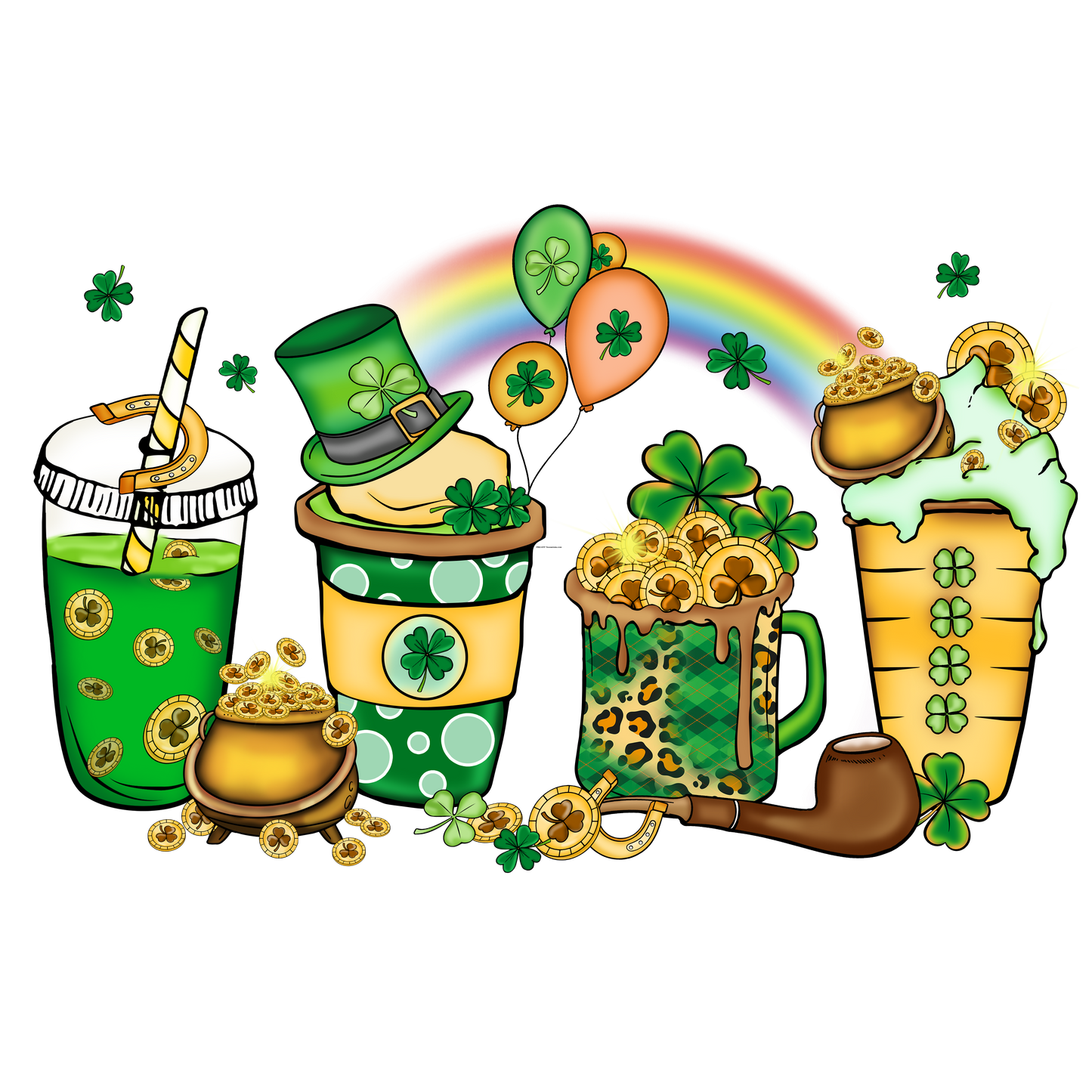 Latte Rainbow Full Color DTF Transfer - Pro DTF Transfers