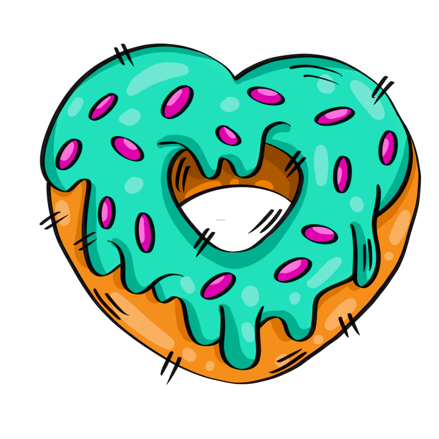Donut Heart Full Color DTF Transfer - Pro DTF Transfers