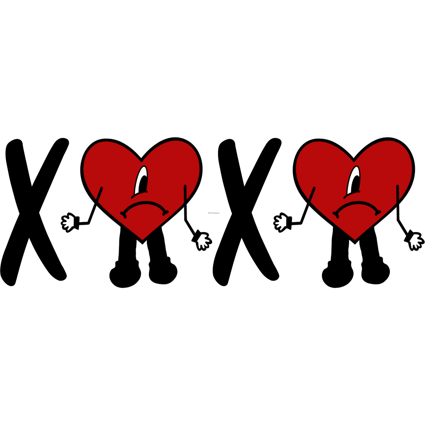 BB42 Bad Bunny XOXO Heart Full Color DTF Transfer - Pro DTF Transfers