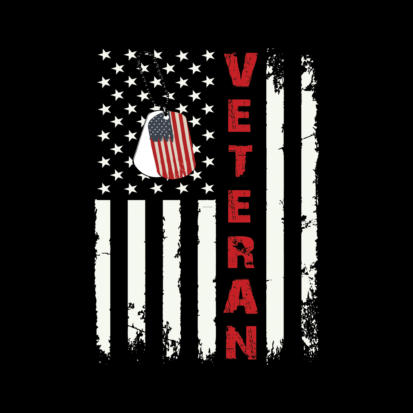 V33 Veteran Flag 3 Full Color DTF Transfer - Pro DTF Transfers