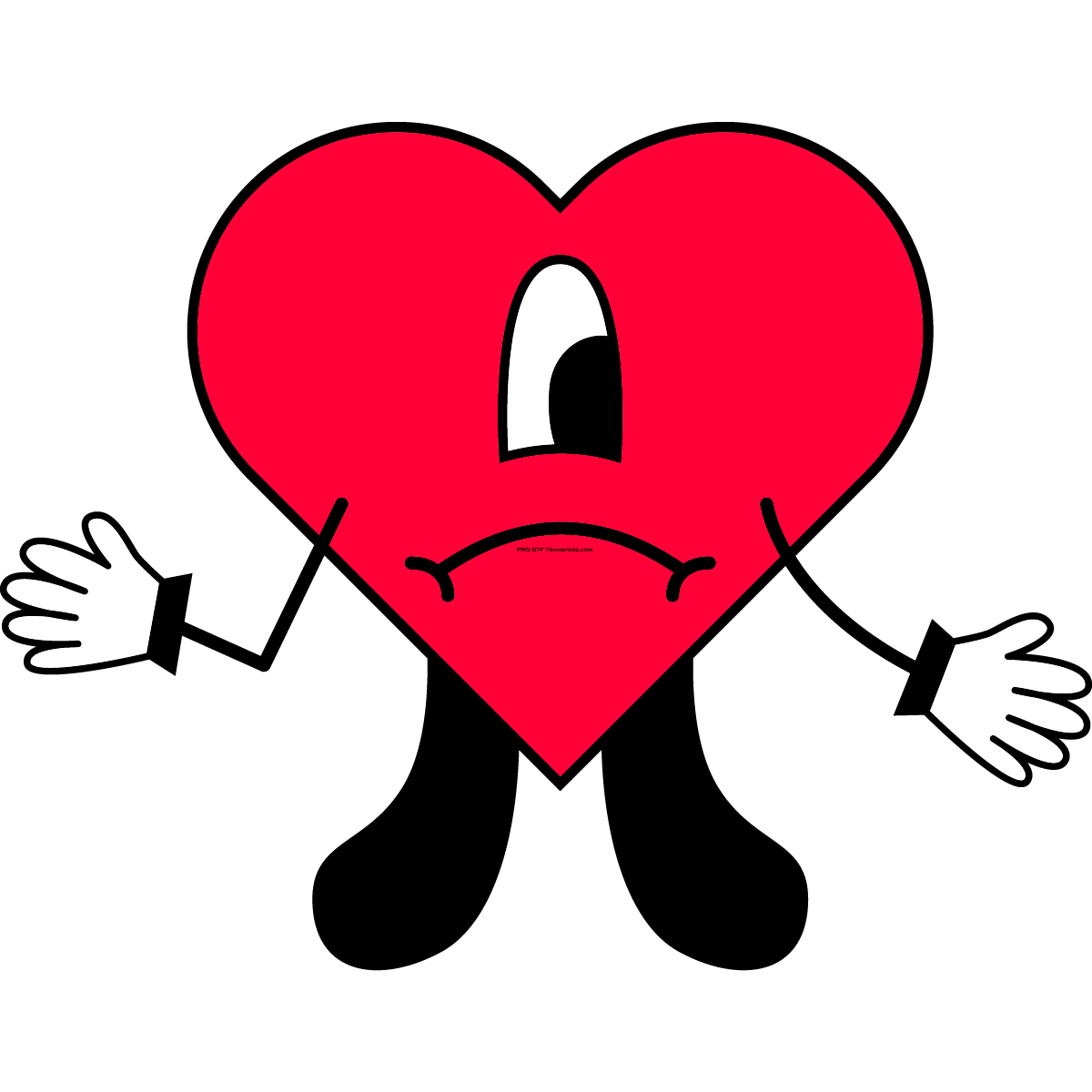 BB34 Bad Bunny Heart Full Color DTF Transfer - Pro DTF Transfers