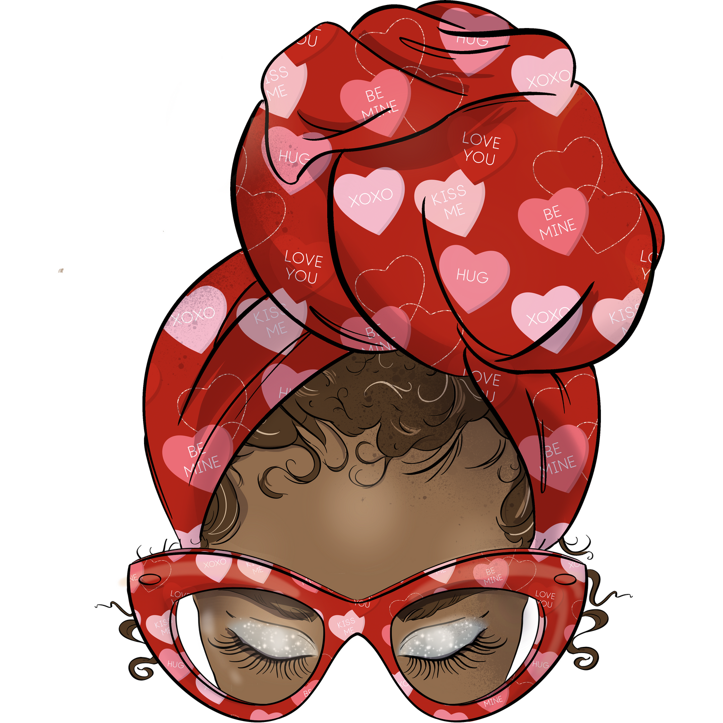 VD217 Mama Glasses Valentine Full Color Transfer - Pro DTF Transfers