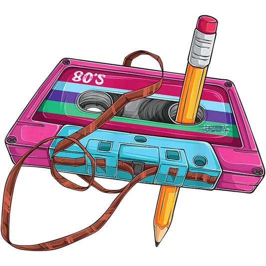 80's Cassette Rewind Premade DTF Design