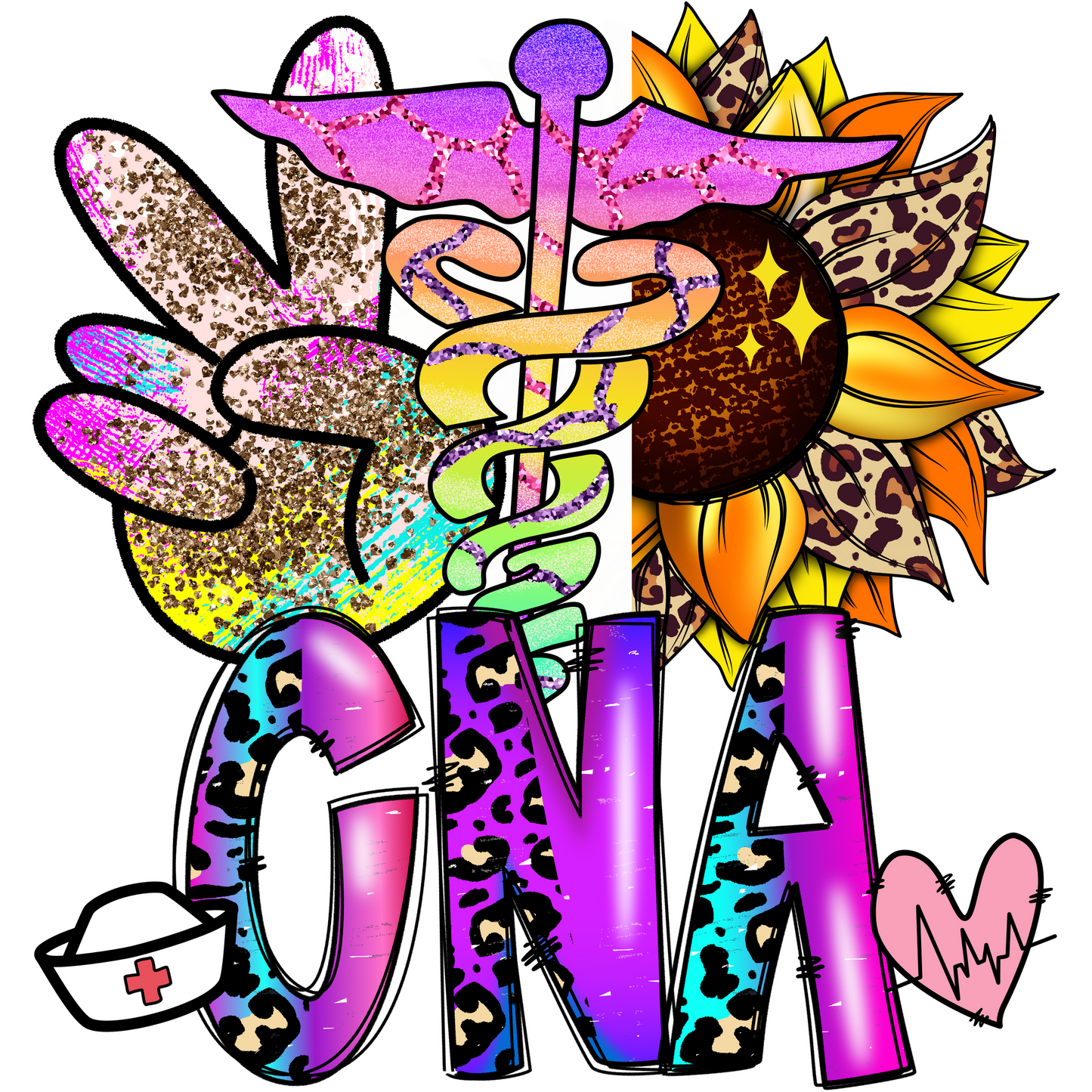 N83 CNA Nurse Full Color DTF Transfer - Pro DTF Transfers