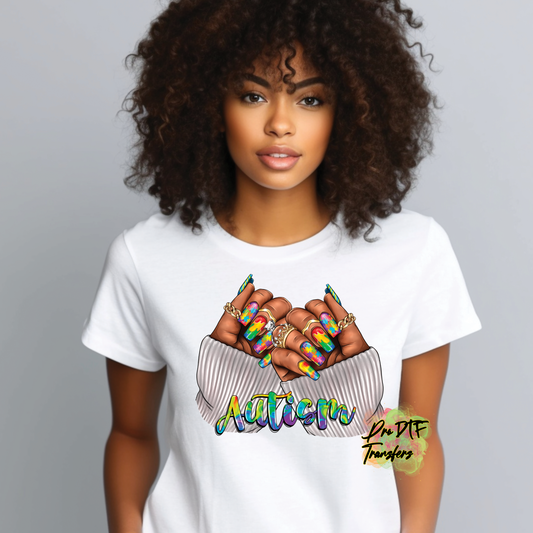AA63 Autism Nails Full Color DTF Transfer - Pro DTF Transfers