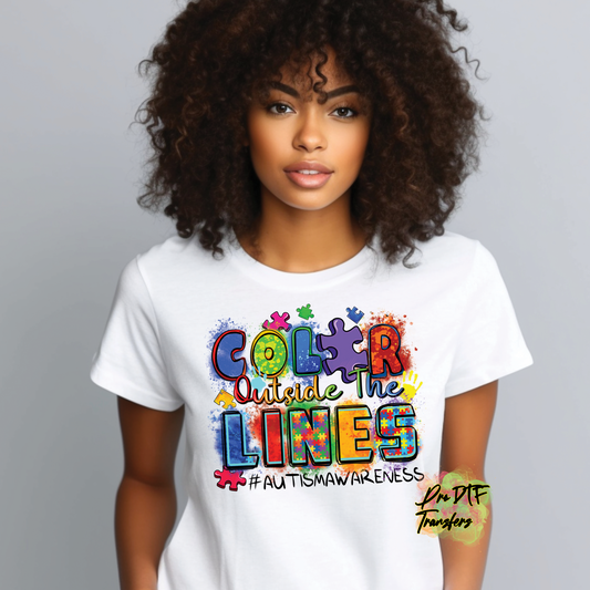 AA68 Autism Color Outside Full Color DTF Transfer - Pro DTF Transfers