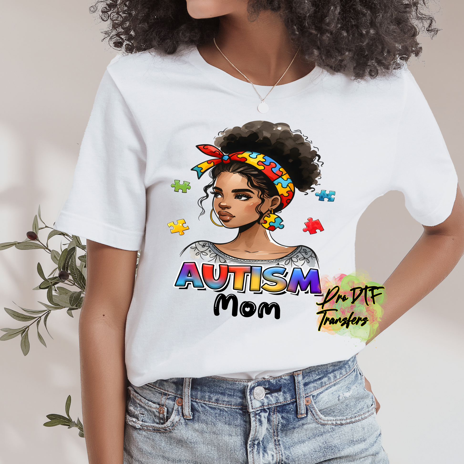 AA76 Autism Mom Full Color DTF Transfer - Pro DTF Transfers