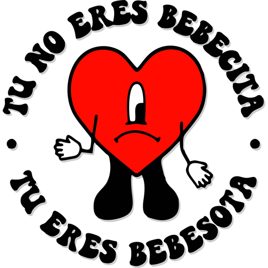 BB45 Bad Bunny Heart Full Color DTF Transfer - Pro DTF Transfers