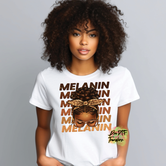 BH262 Melanin Messy Bun Full Color DTF Transfer - Pro DTF Transfers