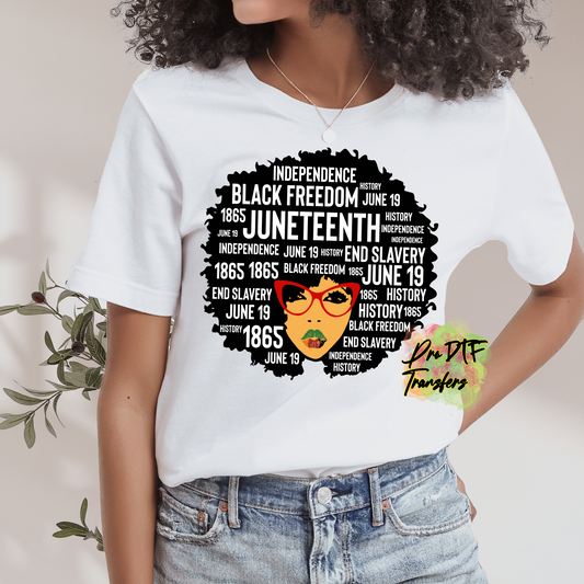 BH274 Juneteenth Queen Glasses Full Color DTF Transfer - Pro DTF Transfers