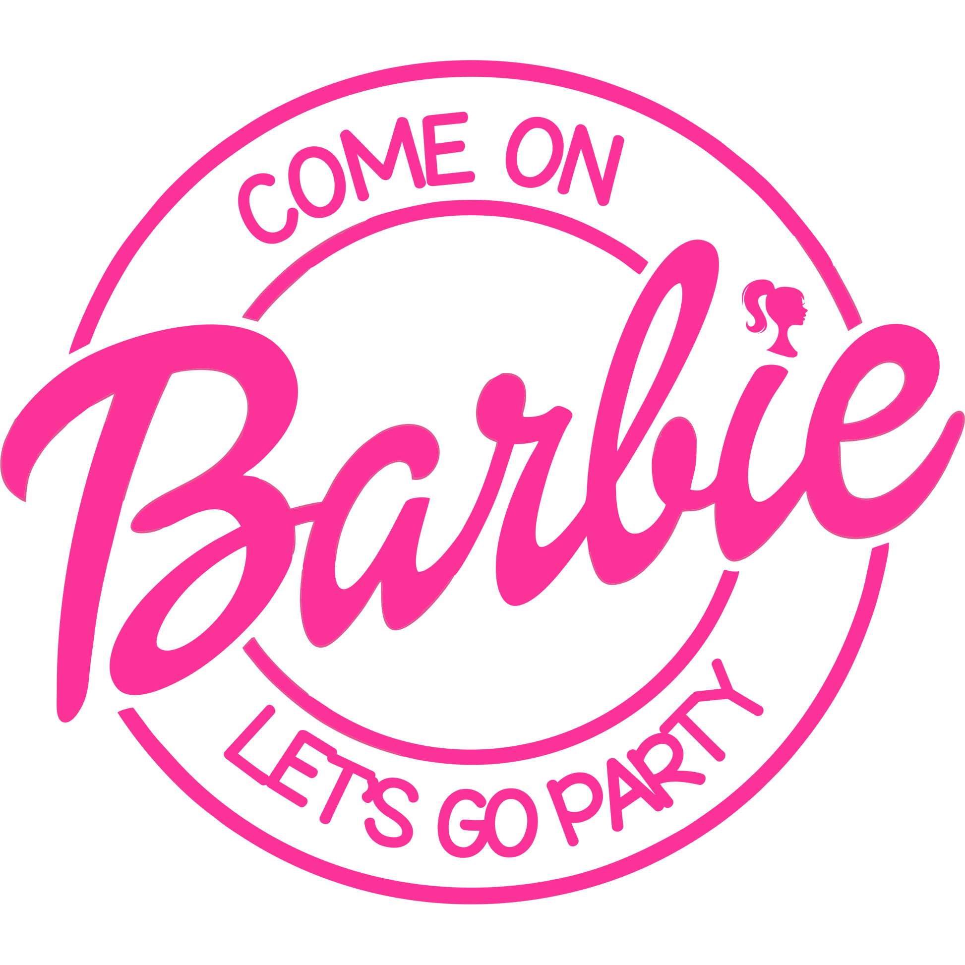 BRB11 Come on Barbie Full Color DTF Transfer - Pro DTF Transfers