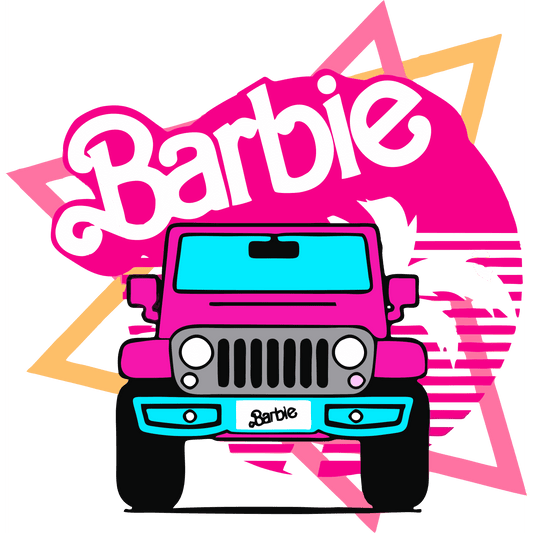 BRB12 Barbie Jeep Full Color DTF Transfer - Pro DTF Transfers