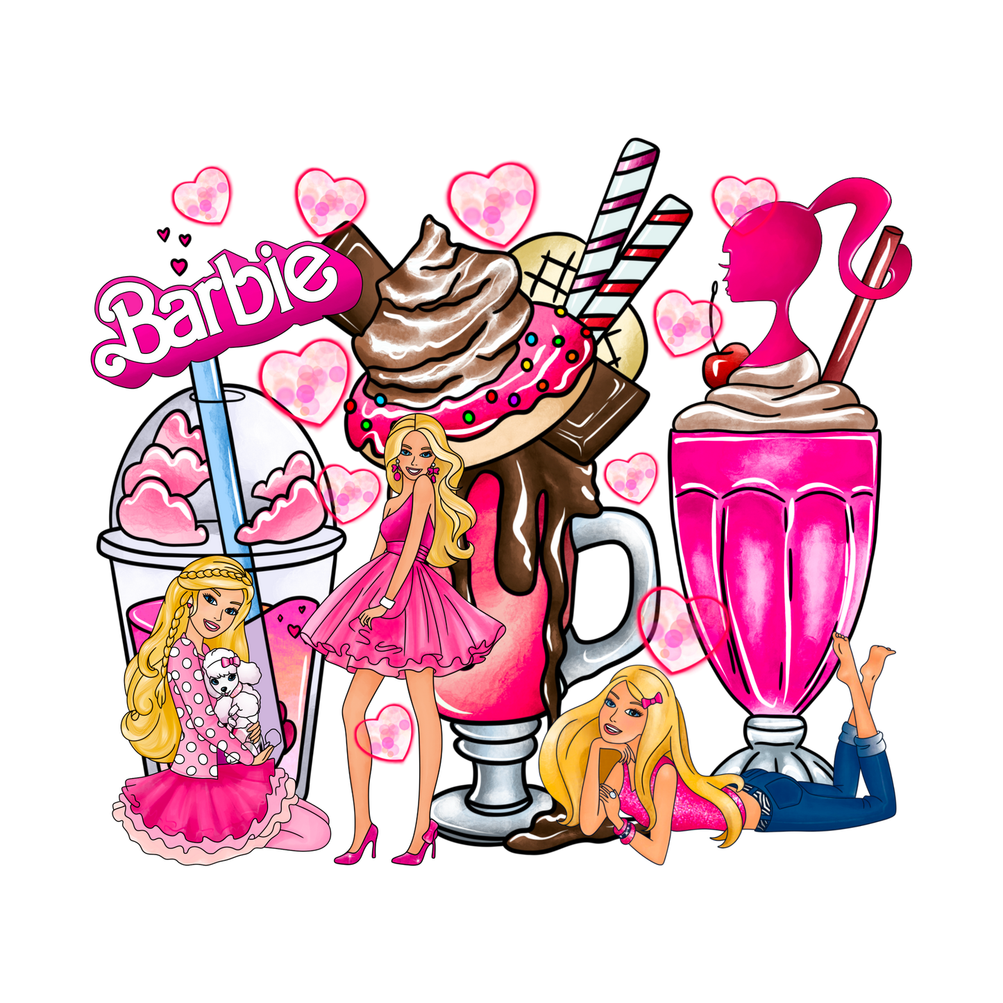 BRB51 Barbie Latte Full Color DTF Transfer - Pro DTF Transfers