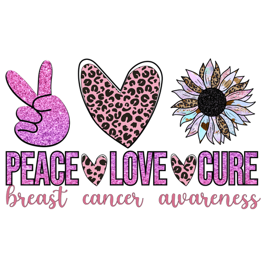 CA11 Peace Love Cure Full Color DTF Transfer - Pro DTF Transfers