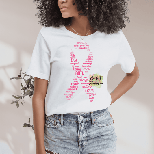 CA46 Love Faith Ribbon Full Color DTF Transfer - Pro DTF Transfers