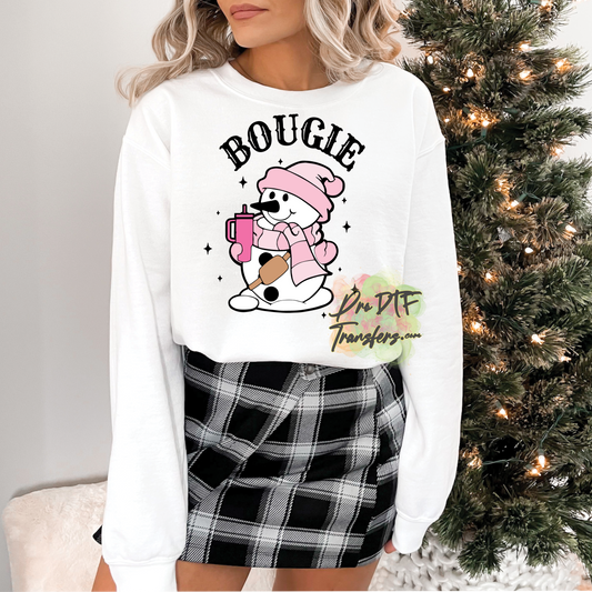 CM125 Bougie Pink Santa Snowman Full Color DTF Transfer - Pro DTF Transfers
