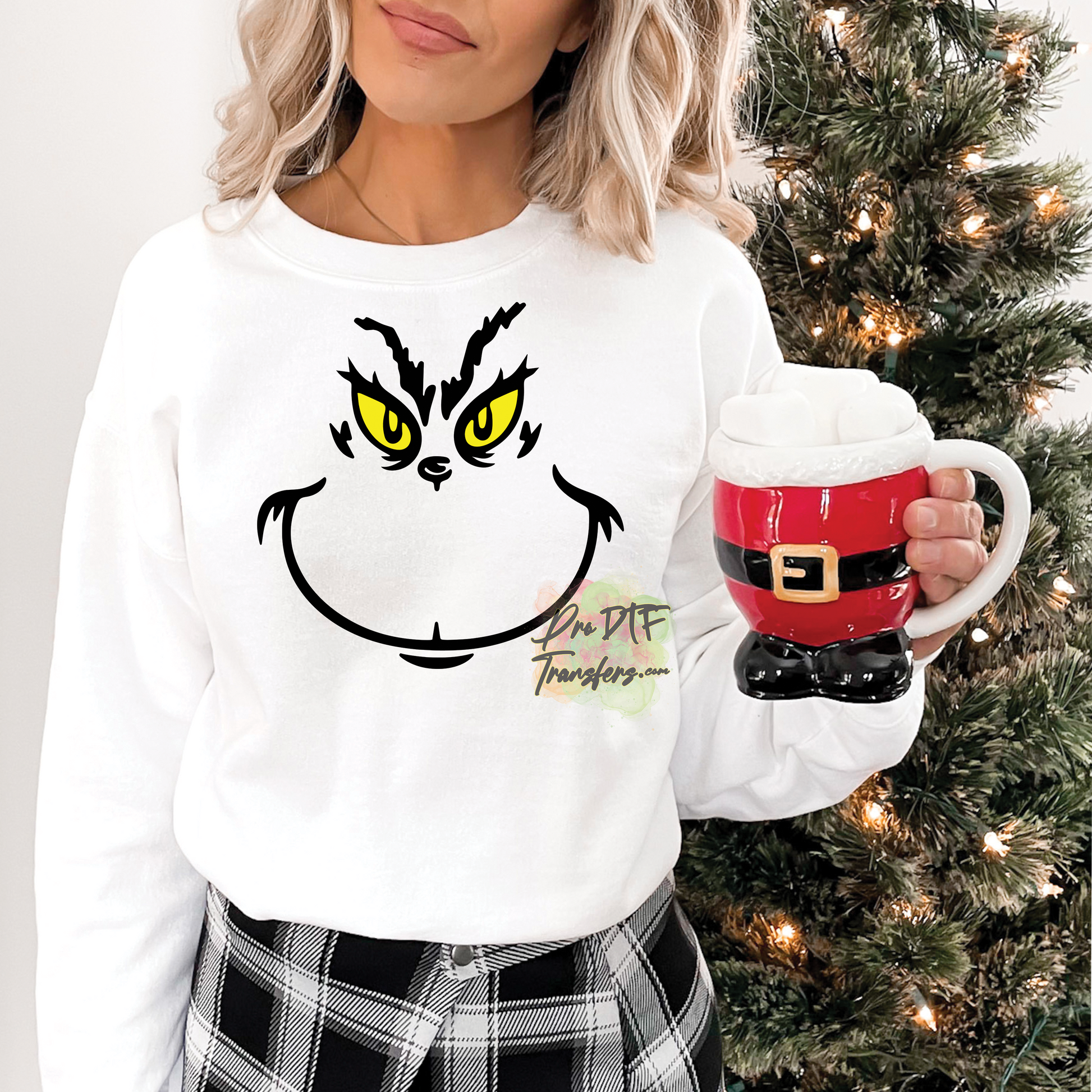 CM146 Grinch Yellow Eyes Full Color DTF Transfer - Pro DTF Transfers