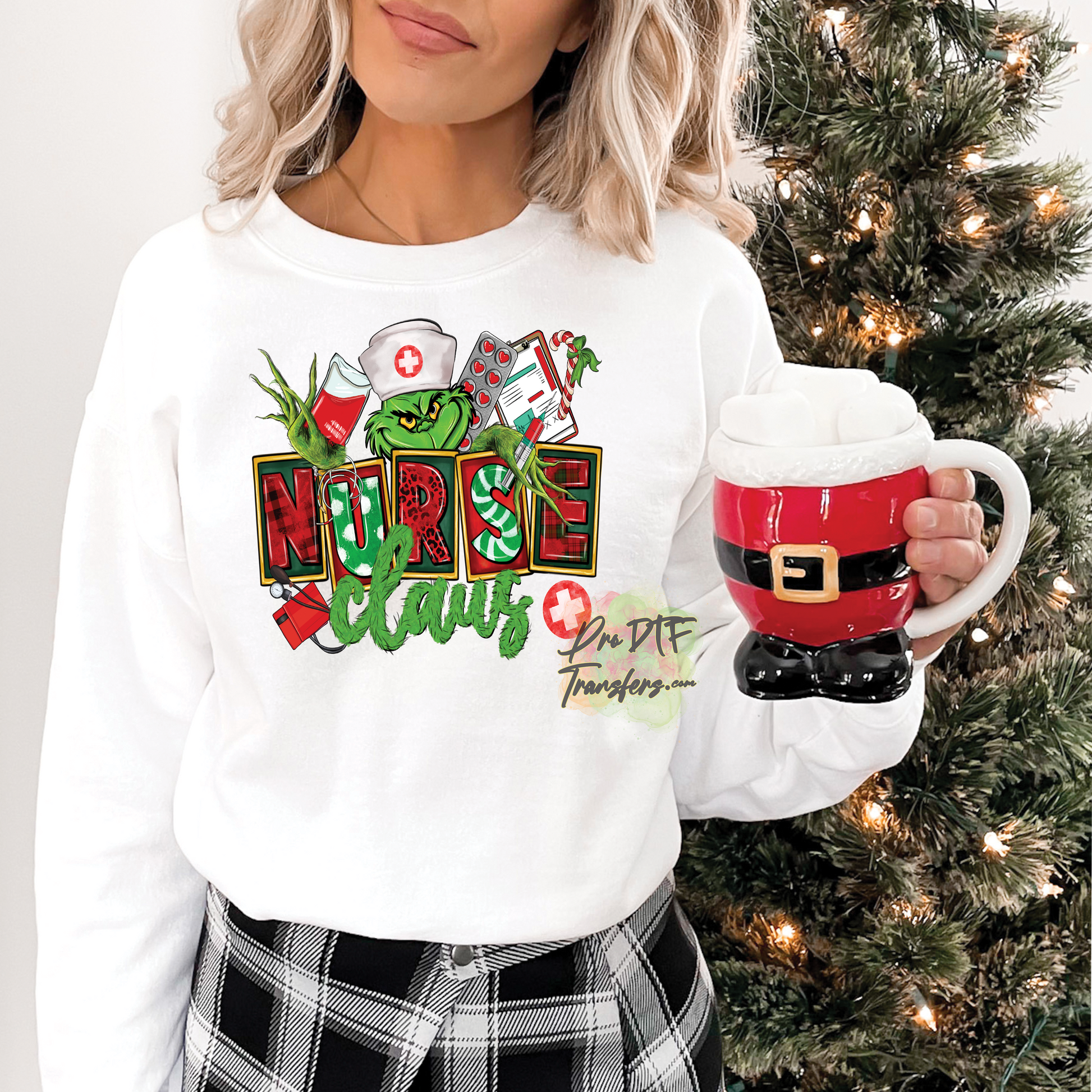CM150 Nurse Claus Grinch Full Color DTF Transfer - Pro DTF Transfers