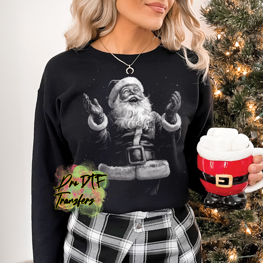 CM238 Santa Half Tone  Full Color DTF Transfer