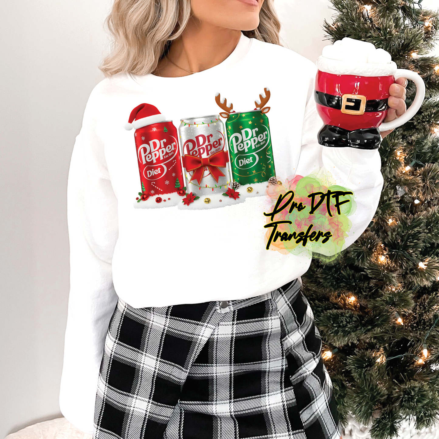 CM243 Dr Pepper Christmas Full Color DTF Transfer