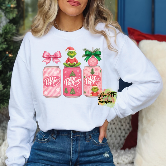 CM248 Dr Pepper Christmas Pink Full Color DTF Transfer