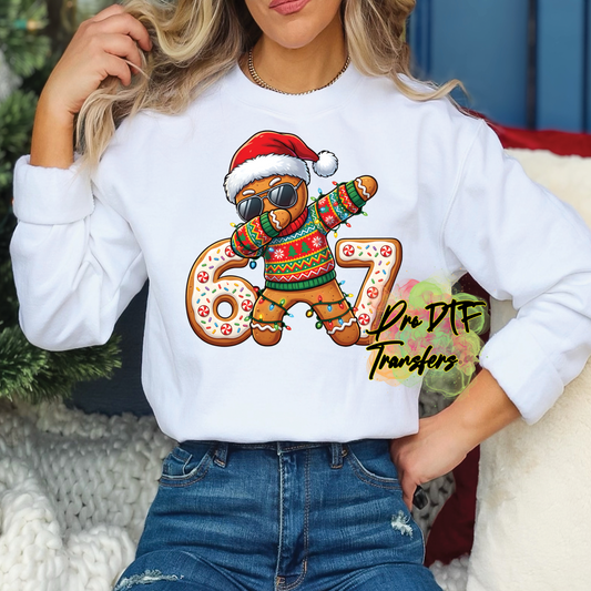 CM264 Gingerbread Man 67 Full Color DTF Transfer
