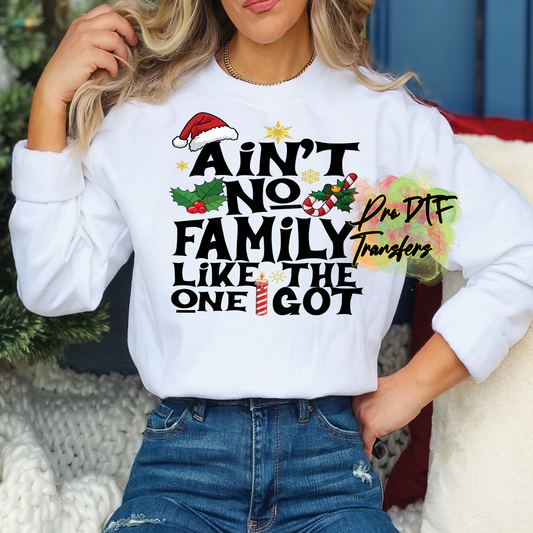 CM273 Aint No Family Blk Text Full Color DTF Transfer