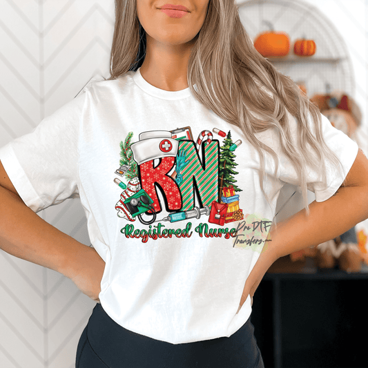 CM28 RN Nurse Christmas Full Color DTF Transfer - Pro DTF Transfers
