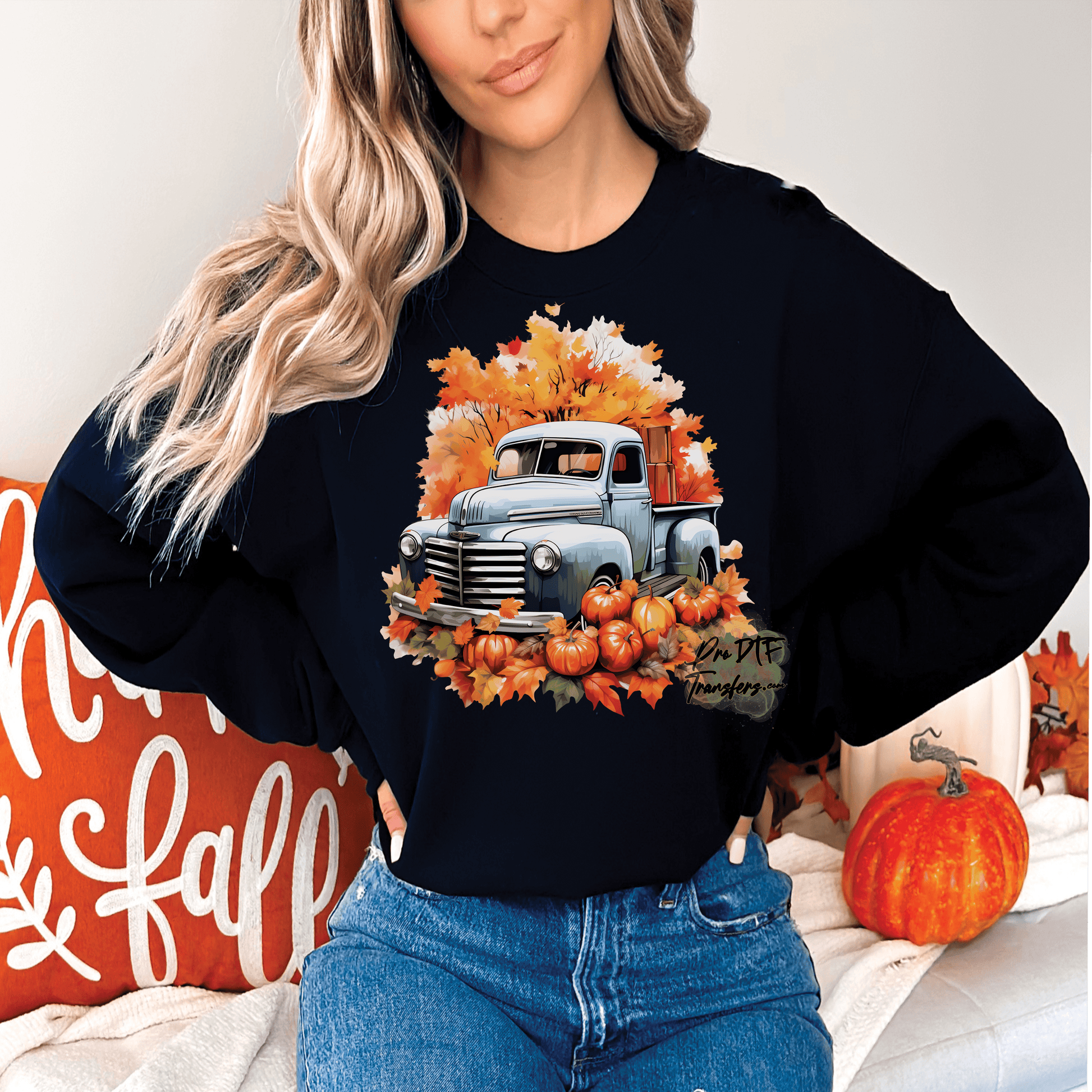 CM43 Pumpkin Truck Full Color DTF Transfer - Pro DTF Transfers
