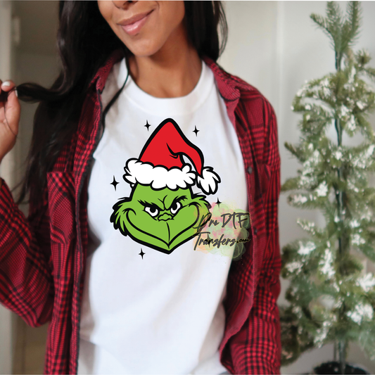CM68 Grinch Santa Full Color DTF Transfer - Pro DTF Transfers