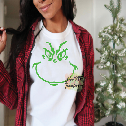CM73 Grinch Silhouette Grn Full Color DTF Transfer - Pro DTF Transfers