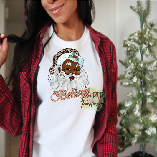 CM91 Santa Merry Christmas Believe Full Color DTF Transfer - Pro DTF Transfers