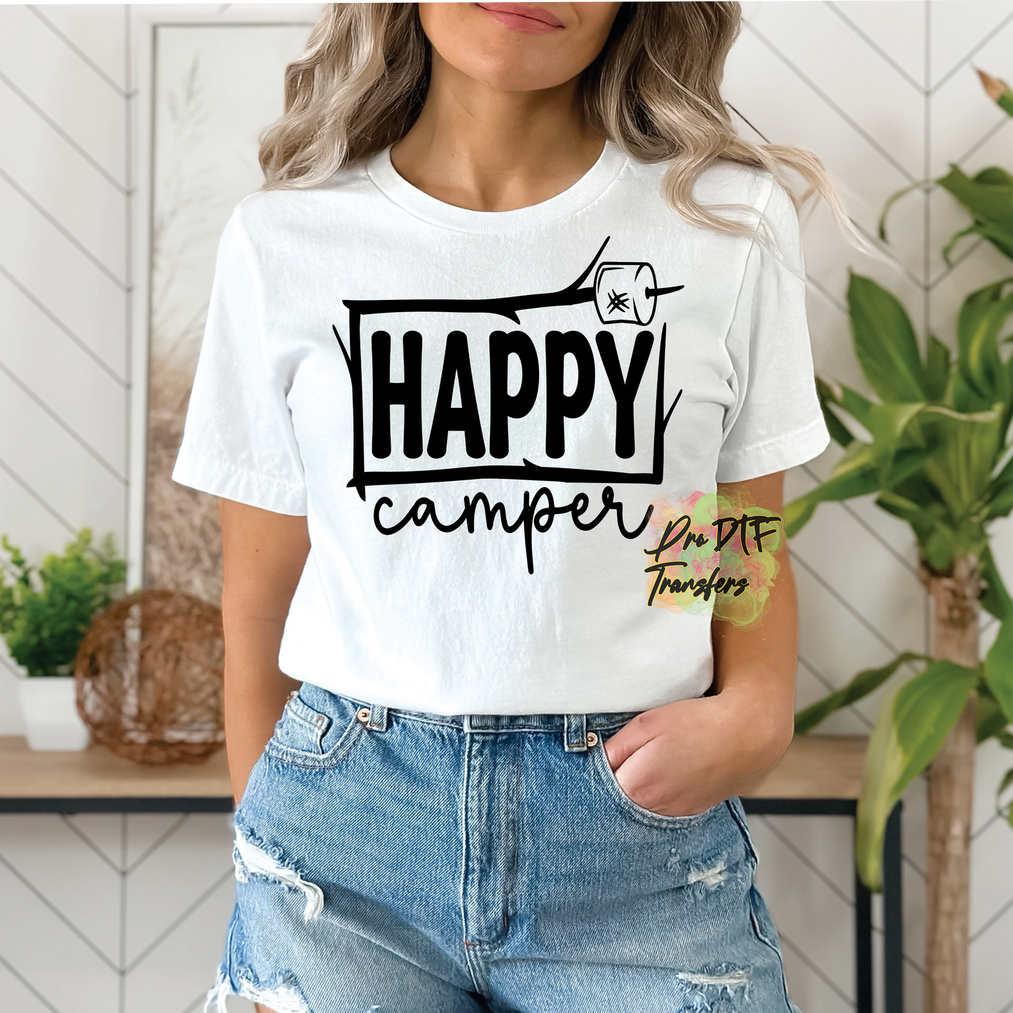 CP17 Happy Camper Full Color DTF Transfer - Pro DTF Transfers