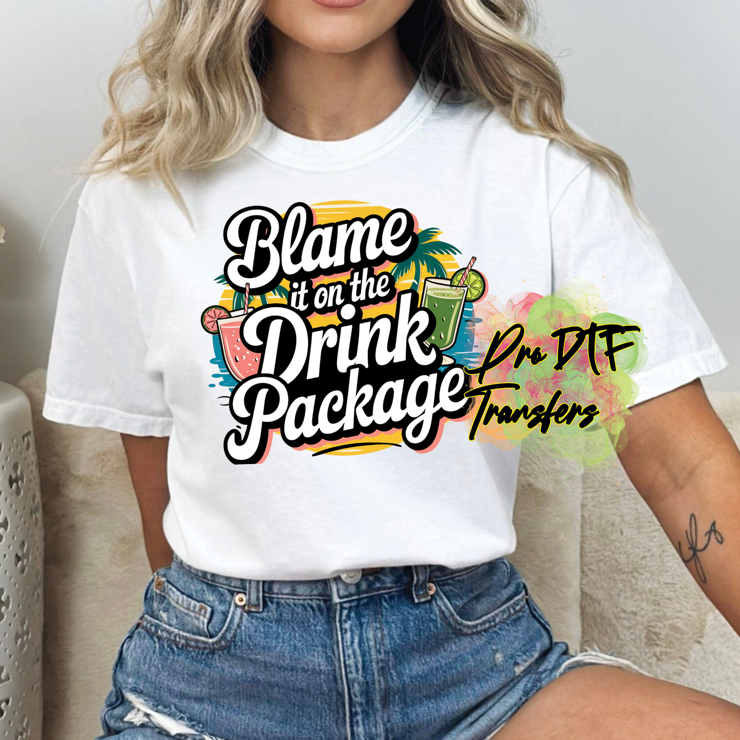 CR23 Blame it on the Drink Package Cruise Full Color DTF Transfer