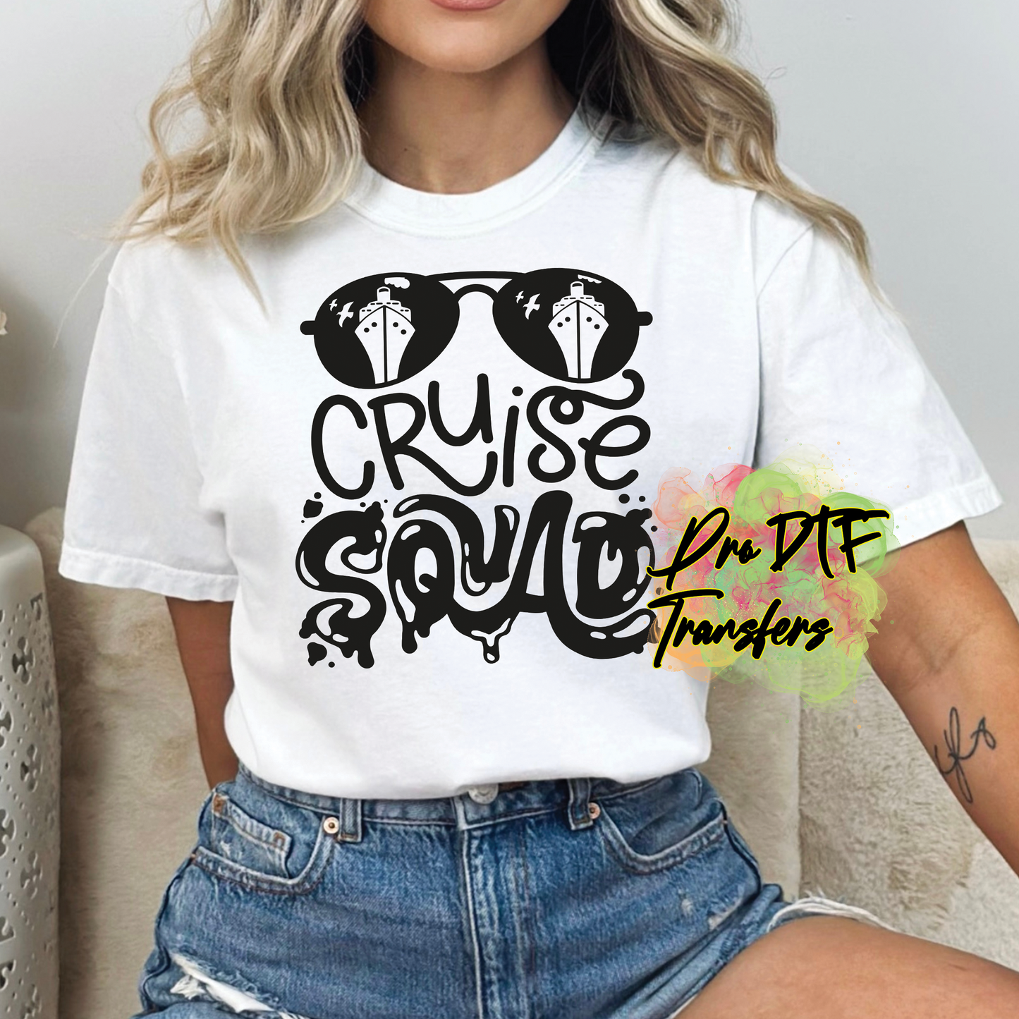 CR7 Cruise Squad Blk Txt Full Color DTF Transfer