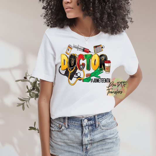DR4 Doctor Juneteenth Full Color DTF Transfer - Pro DTF Transfers