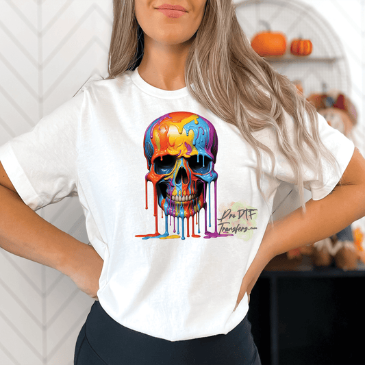 FV50 Skull Drip Full Color DTF Transfer - Pro DTF Transfers